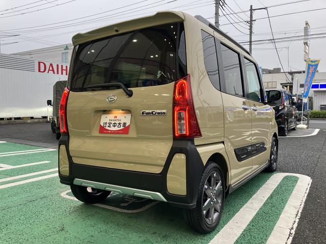 タントファンクロスターボ　７インチ純正ナビ　前後ドラレコ　ＥＴＣ保証　新車保証・まごころ保証　１年間・走行距離無制限付き　７インチ純正ナビ　前後ドライブレコーダー　ＥＴＣ　バックカメラ　スマートアシスト　クリアランスソナー　電動スライドドア　ＬＥＤヘッドライト（東京都）の中古車