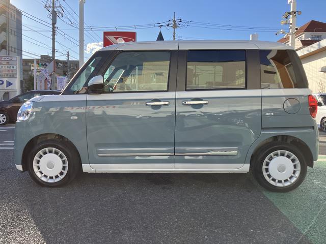 ムーヴキャンバスストライプスG フロントシートヒーター キーフリー保証 新車保証・まごころ保証 1年間・走行距離無制限付き 純正CDチューナー フロントシートヒーター 両側電動スライドドア ホールド機能付き電動サイドブレーキ ほっとカップホルダー カーペットマット(東京都)の中古車