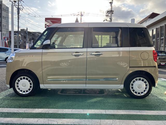 ムーヴキャンバスストライプスＧ　９インチディスプレイオーディオ装備保証　新車保証・まごころ保証　１年間・走行距離無制限付き　９インチディスプレイオーディオ　オートエアコン　シートヒーター　スマートアシスト　ＬＥＤヘッドライト　ＬＥＤフォグランプ　電動サイドブレーキ（東京都）の中古車