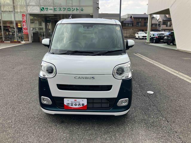 ムーヴキャンバスストライプスGターボ保証 新車保証・まごころ保証 1年間・走行距離無制限付き 7インチナビ・パノラマカメラ・ドラレコ・装備(東京都)の中古車