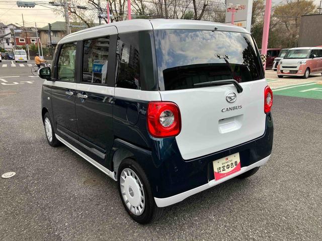 ムーヴキャンバスストライプスGターボ保証 新車保証・まごころ保証 1年間・走行距離無制限付き 7インチナビ・パノラマカメラ・ドラレコ・装備(東京都)の中古車