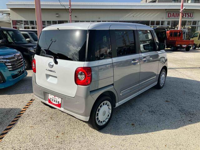 ムーヴキャンバスストライプスＧ　純正ナビ　ＥＴＣ車載器　パノラマモニター保証　新車保証・まごころ保証　１年間・走行距離無制限付き　純正７インチナビ　ＥＴＣ車載器　パノラマモニター　電動パーキングブレーキ　前席シートヒーター　両側電動スライドドア　アイドリンストップ（東京都）の中古車