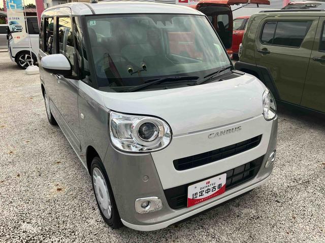 ムーヴキャンバスストライプスＧ　前席シートヒーター　ＬＥＤヘッドランプ保証　新車保証・まごころ保証　１年間・走行距離無制限付き　キーフリーシステム　前席シートヒーター　電動パーキングブレーキ　両側電動スライドドア　ＬＥＤヘッドランプ　ＬＥＤフォグランプ（東京都）の中古車
