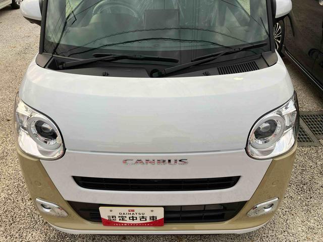 ムーヴキャンバスストライプスＧ　キーフリーシステム　ＬＥＤヘッドランプ保証　新車保証・まごころ保証　１年間・走行距離無制限付き　ＬＥＤヘッドランプ　コーナーセンサー　ＬＥＤフォグランプ　前席シートヒーター　電動パーキングブレーキ　ホッとカップホルダー（東京都）の中古車