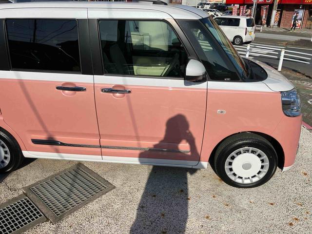 ムーヴキャンバスストライプスG ひょう害車 純正ナビ パノラマモニター保証 新車保証・まごころ保証 1年間・走行距離無制限付き 純正7インチナビ パノラマモニター 両側電動スライドドア 前席シートヒーター 電動パーキングブレーキ キーフリーシステム コーナーセンサー(東京都)の中古車