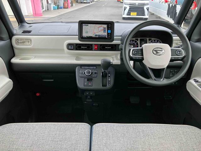 ムーヴキャンバスストライプスＧターボ純正７型ワイドエントリーナビ　パノラマモニター対応カメラ　アダプティブクルーズコントロール両側電動スライドドア　両席シートヒーター　ＬＥＤヘッドランプ　置きラクボックス　ホッとカップホルダー　ＵＳＢ（東京都）の中古車