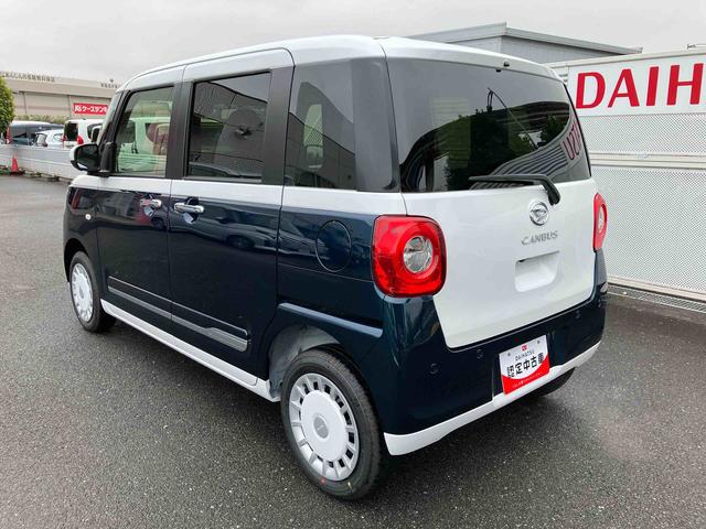 ムーヴキャンバスストライプスGターボ 4WD 届け出済み未使用車保証 新車保証・まごころ保証 1年間・走行距離無制限付き・LEDヘッドライト装備・シートヒーター装備・オーディオレス車・電動格納ミラー・シートヒーター装備(東京都)の中古車