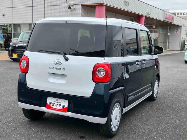 ムーヴキャンバスストライプスＧターボ保証　新車保証・まごころ保証　１年間・走行距離無制限付き・オーディオレス車・ＬＥＤヘッドライト装備・パノラマカメラ・シートヒーター装備（東京都）の中古車