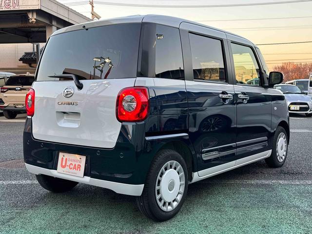 ムーヴキャンバスストライプスGターボACC レーダーブレーキ シートヒーターACC レーダーブレーキ 禁煙 1オーナー シートH オートハイビーム LEDヘッドライト クリアランスソナー ターボ車 スマートキー 記録簿 レーンキープ セキュリティーアラーム ベンチシート(埼玉県)の中古車