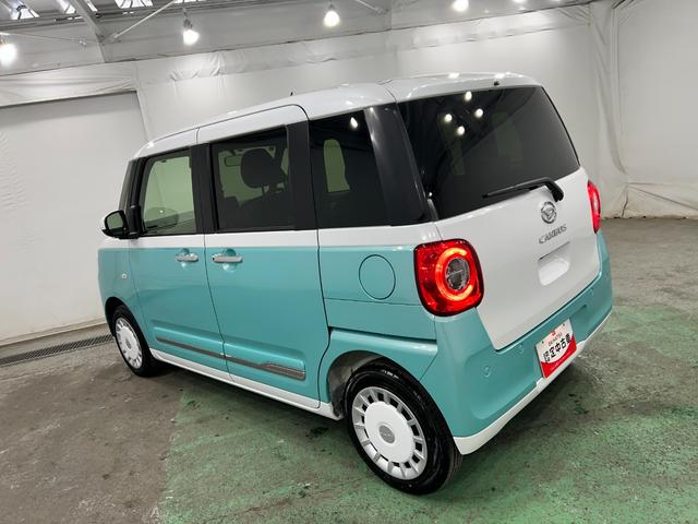 ムーヴキャンバスストライプスＧ　走行２６８２キロ／クリアランスソナー一年保証・走行距離無制限　走行２６８２キロ　サイドエアバック　クリアランスソナー　オートマチックハイビーム　オートライト　ＬＥＤヘッドライト　ベンチシート　シートヒーター　両側電動スライドドア（埼玉県）の中古車