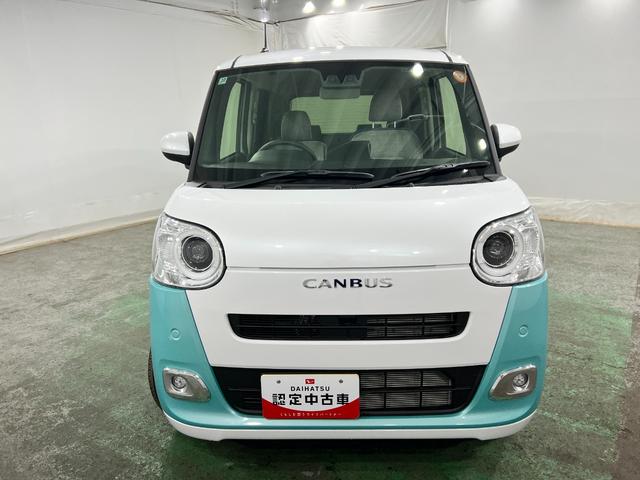 ムーヴキャンバスストライプスＧ　走行２６８２キロ／クリアランスソナー一年保証・走行距離無制限　走行２６８２キロ　サイドエアバック　クリアランスソナー　オートマチックハイビーム　オートライト　ＬＥＤヘッドライト　ベンチシート　シートヒーター　両側電動スライドドア（埼玉県）の中古車