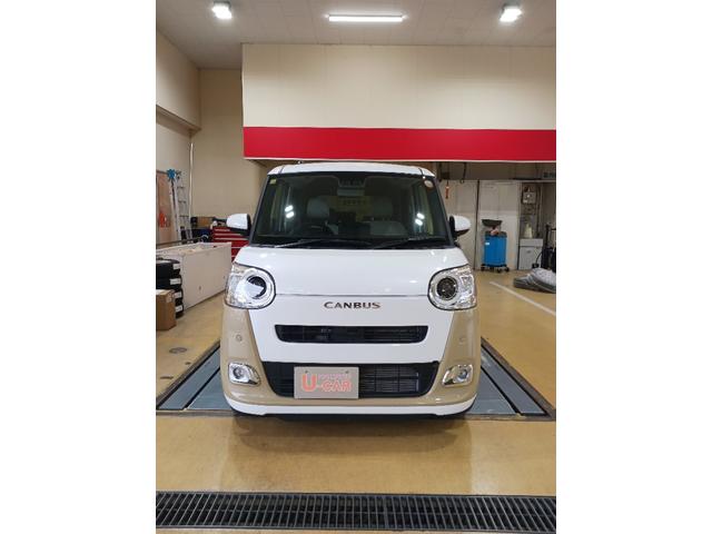 ムーヴキャンバスストライプスＧ　走行１．４ｋｍ　当店代車上がりの１台です♪１年保証距離無制限　走行距離１３９０６キロ　　バックカメラ　　純正マット　ＬＥＤヘッドランプ　アイドリングストップ　両側電動スライドドア　プッシュボタンスタート（埼玉県）の中古車