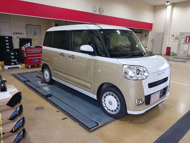 ムーヴキャンバスストライプスＧ　走行１．４ｋｍ　当店代車上がりの１台です♪１年保証距離無制限　走行距離１３９０６キロ　　バックカメラ　　純正マット　ＬＥＤヘッドランプ　アイドリングストップ　両側電動スライドドア　プッシュボタンスタート（埼玉県）の中古車