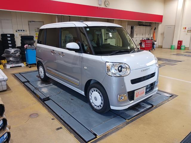 ムーヴキャンバスストライプスG 走行7672キロ/9型ディスプレイオーディオ1年保証距離無制限 走行距離7672キロ ディスプレイオーディオ バックカメラ LEDヘッドランプ アイドリングストップ 両側電動スライドドア オート格納式ドアミラー プッシュボタンスタート(埼玉県)の中古車