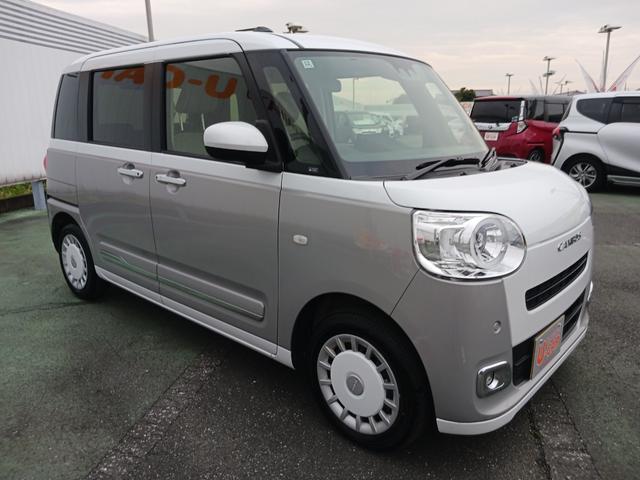 ムーヴキャンバスストライプスＧ　純正ナビ　バックカメラ　両側電動スライドドア走行距離５７６４キロ　新車保証継承　１年保証？走行距離無制限　ＬＥＤヘッドライト　運転席助手先シートヒーター　スマートアシスト　キーフリーシステム　電子パーキングブレーキ　キーフリーシステム（埼玉県）の中古車