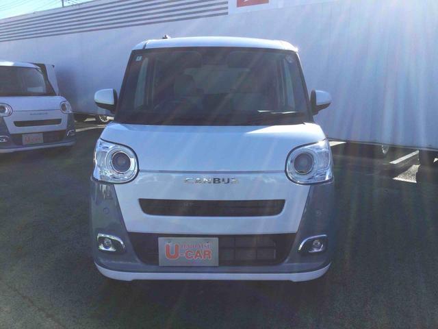 ムーヴキャンバスストライプスＧ　走行１９８３キロ一年保証・走行距離無制限　走行１９８３キロ　左右電動スライドドア　シートヒーター　ＬＥＤヘッドライト　オートライト　アイドリングストップ　ベンチシート（埼玉県）の中古車