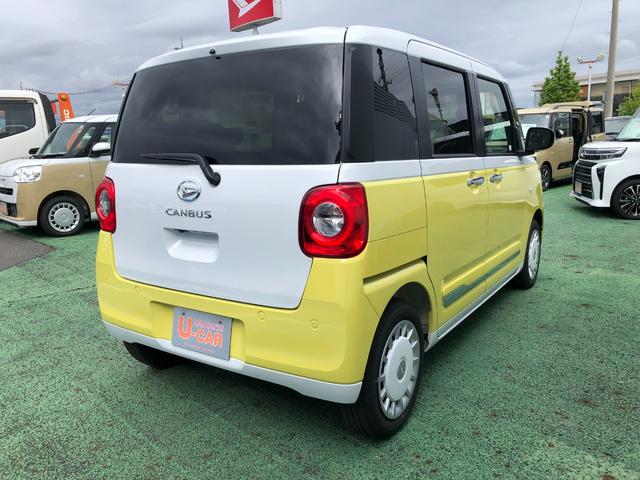 ムーヴキャンバスストライプスG 走行852キロ/両側電動スライドドア一年保証・走行距離無制限 走行852キロ サイドエアバック クリアランスソナー オートマチックハイビーム オートライト LEDヘッドライト ベンチシート シートヒーター 両側電動スライドドア(埼玉県)の中古車