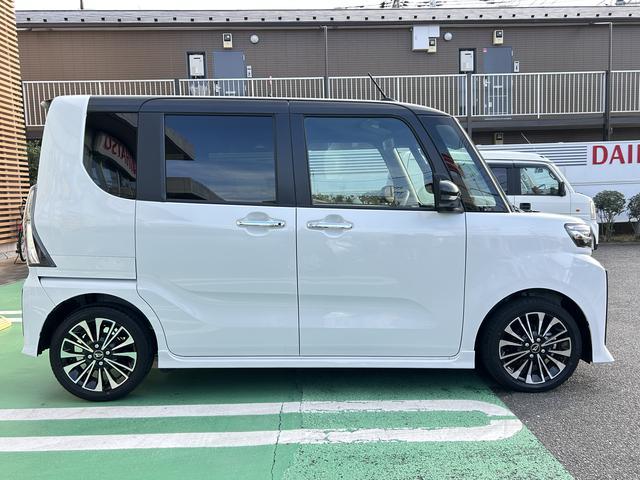 タントカスタムＲＳ　純正ナビ　ＥＴＣ　パノラマモニター保証　新車保証・まごころ保証　１年間・走行距離無制限付き　純正７インチナビ　ＥＴＣ車載器　パノラマモニター　両側電動スライドドア　前席シートヒーター　電動パーキングブレーキ　ＬＥＤヘッドランプ（東京都）の中古車