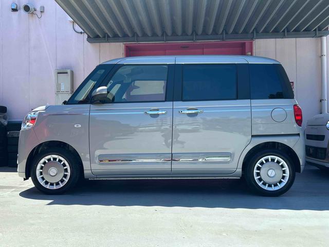 ムーヴキャンバスセオリーＧ　パノラマモニター・キーフリーキー付保証　新車保証・まごころ保証　１年間・走行距離無制限付き　誤発進抑制装置　電動格納式ミラー　ＬＥＤランプ　全方位モニター　両側電動スライドドア　シートヒーター　盗難防止装置　オートライト　ワンオーナー（東京都）の中古車