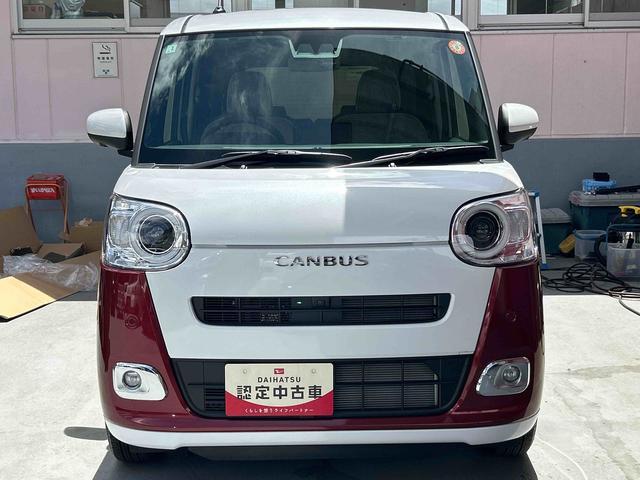 ムーヴキャンバスストライプスＧ　パノラマモニター・ＣＤチューナー付き保証　新車保証・まごころ保証　１年間・走行距離無制限付き　両側自動ドア　パノラミックビューモニター　前後障害物センサー　衝突軽減ブレーキシステム　禁煙　イモビライザー　アイドリングＳ　電格ミラー（東京都）の中古車