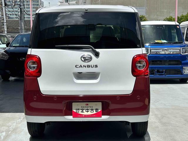 ムーヴキャンバスストライプスＧ　パノラマモニター・ＣＤチューナー付き保証　新車保証・まごころ保証　１年間・走行距離無制限付き　両側自動ドア　パノラミックビューモニター　前後障害物センサー　衝突軽減ブレーキシステム　禁煙　イモビライザー　アイドリングＳ　電格ミラー（東京都）の中古車