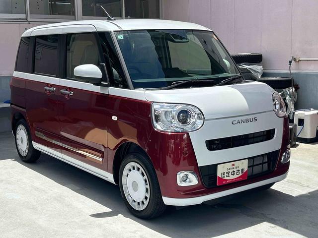 ムーヴキャンバスストライプスＧ　パノラマモニター・ＣＤチューナー付き保証　新車保証・まごころ保証　１年間・走行距離無制限付き　両側自動ドア　パノラミックビューモニター　前後障害物センサー　衝突軽減ブレーキシステム　禁煙　イモビライザー　アイドリングＳ　電格ミラー（東京都）の中古車