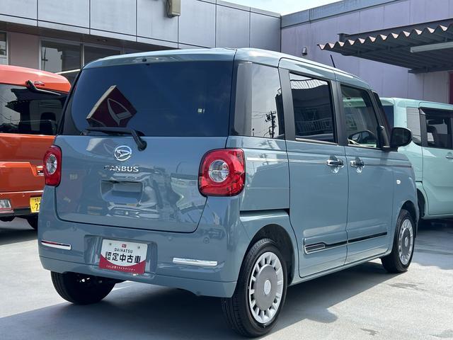ムーヴキャンバスセオリーＧ　ＣＤチューナー・パノラマモニター付保証　新車保証・まごころ保証　１年間・走行距離無制限付き　前後ソナー　全方位モニター　衝突軽減ブレーキ　電動格納式ミラー　ＬＥＤヘッド　シートヒーター　両側オートスライドドア　禁煙　キーフリー（東京都）の中古車