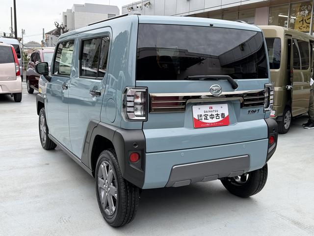 タフトGターボ ダーククロムベンチャー パノラマモニター付保証 新車保証・まごころ保証 1年間・走行距離無制限付き 追従クルコン 誤発進抑制機能 パノラマモニター対応 安全ボディ 禁煙 シートヒータ イモビライザ ワンオーナ 車線逸脱警報装置 オートライト(東京都)の中古車