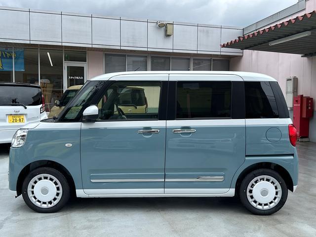 ムーヴキャンバスストライプスＧ　バックカメラ付保証　新車保証・まごころ保証　１年間・走行距離無制限付き・オーディオレス車・ＬＥＤヘッドライト装備・ＬＥＤフォグ装備・シートヒーター装備（東京都）の中古車