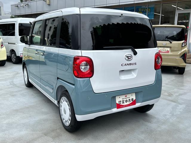 ムーヴキャンバスストライプスＧ　バックカメラ付保証　新車保証・まごころ保証　１年間・走行距離無制限付き・オーディオレス車・ＬＥＤヘッドライト装備・ＬＥＤフォグ装備・シートヒーター装備（東京都）の中古車