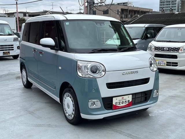 ムーヴキャンバスストライプスＧ　バックカメラ付保証　新車保証・まごころ保証　１年間・走行距離無制限付き・オーディオレス車・ＬＥＤヘッドライト装備・ＬＥＤフォグ装備・シートヒーター装備（東京都）の中古車