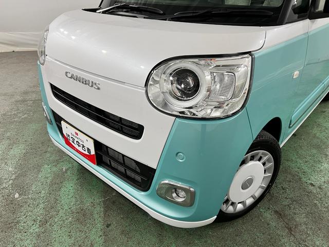 ムーヴキャンバスストライプスG 走行1851キロ/LEDヘッドランプ保証1年間・距離無制限付き キーフリー LEDヘッドランプ シートヒーター USB入力端子 クリアランスソナー 両側電動スライドドア LEDヘッドライト オートライト(埼玉県)の中古車