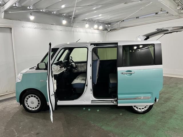 ムーヴキャンバスストライプスG 走行1851キロ/LEDヘッドランプ保証1年間・距離無制限付き キーフリー LEDヘッドランプ シートヒーター USB入力端子 クリアランスソナー 両側電動スライドドア LEDヘッドライト オートライト(埼玉県)の中古車