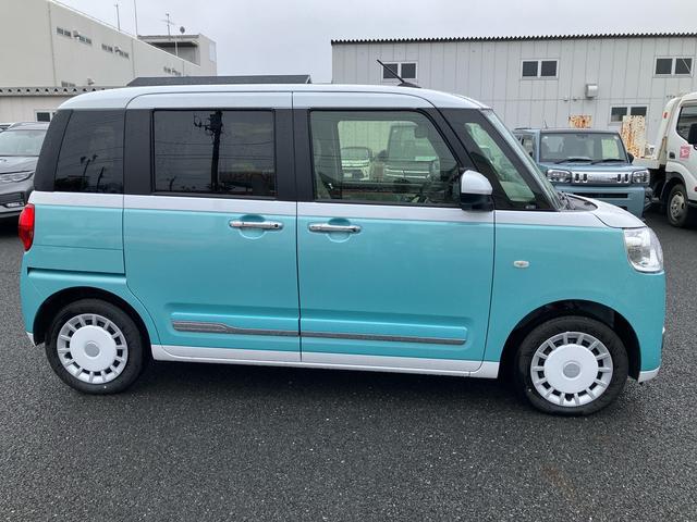 ムーヴキャンバスストライプスGLEDヘッドランプ・フォグランプ・電動パ−キング・シートヒ−タ−・スマ−トアシスト・ホッとカップホルダ−/360°スーパ−UV&IRカットガラス・置き楽ボックス・オートブレ−キホールド付き車(千葉県)の中古車