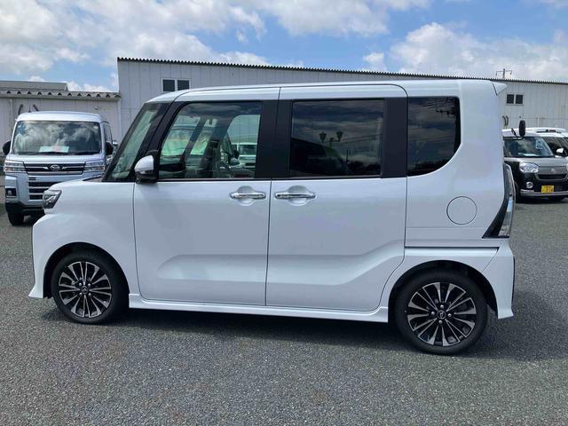 タントカスタムRSスマートアシスト・コーナーセンサー・LEDヘッドランプ・ミラクルオープンドア・両側パワースライドドア・バックカメラ・CVT・オート格納式ドアミラー・キーフリー・シートヒーター・電動パーキングブレーキ(千葉県)の中古車