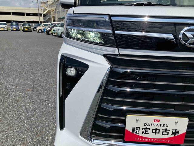 タントカスタムRSスマートアシスト・コーナーセンサー・LEDヘッドランプ・ミラクルオープンドア・両側パワースライドドア・バックカメラ・CVT・オート格納式ドアミラー・キーフリー・シートヒーター・電動パーキングブレーキ(千葉県)の中古車