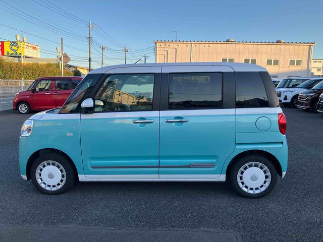 ムーヴキャンバス 中古車 ストライプスＧスマートアシスト・コーナーセンサー・ＬＥＤヘッドランプ・両側パワースライドドア・バックカメラ・ＣＶＴ・オート格納式ドアミラー・キーフリー・シートヒーター・電動パーキングブレーキ・ホッとカップホルダー