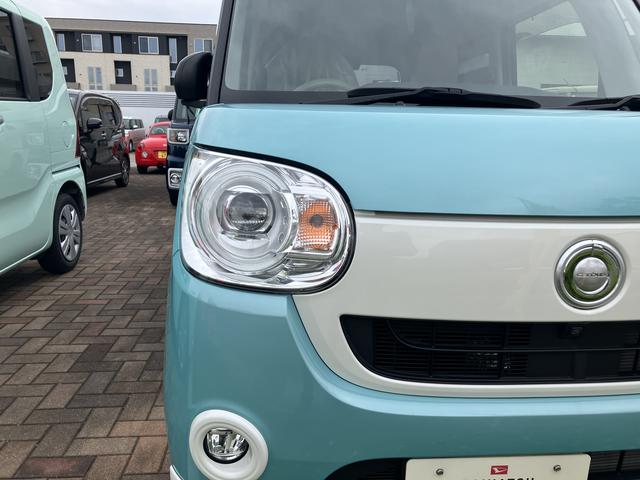 ムーヴキャンバスＧホワイトアクセントリミテッド　ＳＡIII１４インチフルホイールキャップ　ＬＥＤヘッドランプ　キーフリーシステム　両側パワースライドドア　オートエアコン（プッシュ式）　オートライト　置きラクボックス（静岡県）の中古車