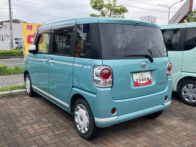 ムーヴキャンバスＧホワイトアクセントリミテッド　ＳＡIII１４インチフルホイールキャップ　ＬＥＤヘッドランプ　キーフリーシステム　両側パワースライドドア　オートエアコン（プッシュ式）　オートライト　置きラクボックス（静岡県）の中古車