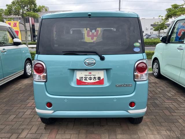 ムーヴキャンバスＧホワイトアクセントリミテッド　ＳＡIII１４インチフルホイールキャップ　ＬＥＤヘッドランプ　キーフリーシステム　両側パワースライドドア　オートエアコン（プッシュ式）　オートライト　置きラクボックス（静岡県）の中古車