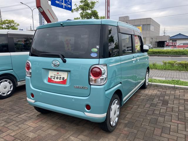 ムーヴキャンバスＧホワイトアクセントリミテッド　ＳＡIII１４インチフルホイールキャップ　ＬＥＤヘッドランプ　キーフリーシステム　両側パワースライドドア　オートエアコン（プッシュ式）　オートライト　置きラクボックス（静岡県）の中古車