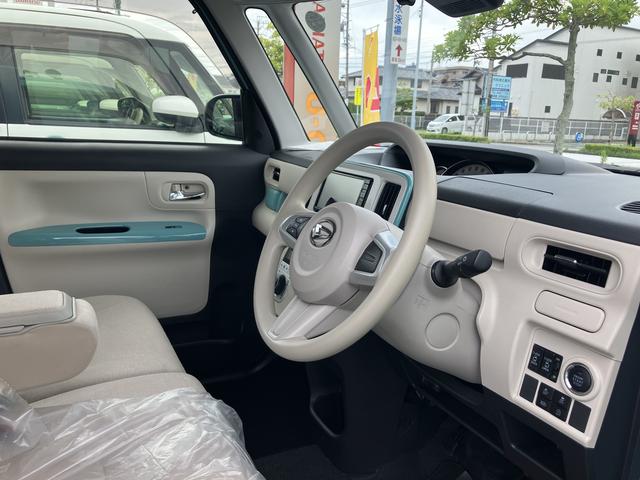 ムーヴキャンバスＧホワイトアクセントリミテッド　ＳＡIII１４インチフルホイールキャップ　ＬＥＤヘッドランプ　キーフリーシステム　両側パワースライドドア　オートエアコン（プッシュ式）　オートライト　置きラクボックス（静岡県）の中古車