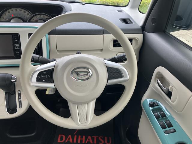 ムーヴキャンバスＧホワイトアクセントリミテッド　ＳＡIII１４インチフルホイールキャップ　ＬＥＤヘッドランプ　キーフリーシステム　両側パワースライドドア　オートエアコン（プッシュ式）　オートライト　置きラクボックス（静岡県）の中古車