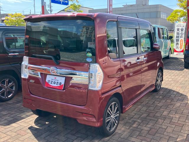 タントカスタムＲＳ　ＳＡ１５インチアルミホイール　大型エアロバンパー　ＬＥＤヘッドランプ　オート格納式カラードドアミラー　本革巻ステアリングホイール　両側パワースライドドア（静岡県）の中古車