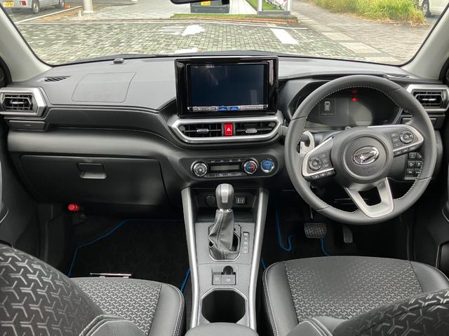 ロッキープレミアムＧ　ＨＥＶ１７インチアルミホイール　ＵＶＩＲカット遮音ガラス　フルＬＥＤヘッドランプ　キーフリーシステム　革巻きステアリングホイール　本革シフトノブ　アクティブマルチインフォメーションメーター（静岡県）の中古車