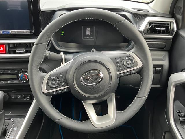 ロッキープレミアムＧ　ＨＥＶ１７インチアルミホイール　ＵＶＩＲカット遮音ガラス　フルＬＥＤヘッドランプ　キーフリーシステム　革巻きステアリングホイール　本革シフトノブ　アクティブマルチインフォメーションメーター（静岡県）の中古車