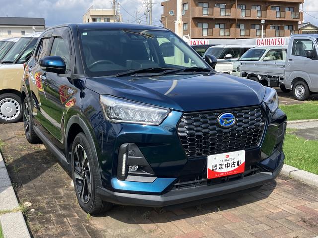 ロッキープレミアムG HEV17インチアルミホイール UVIRカット遮音ガラス フルLEDヘッドランプ キーフリーシステム 革巻きステアリングホイール 本革シフトノブ アクティブマルチインフォメーションメーター(静岡県)の中古車