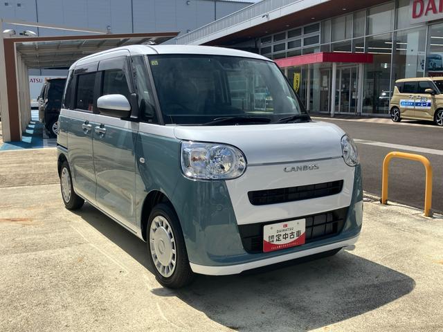 ムーヴキャンバスストライプスＸ１４インチフルホイールキャップ　キーフリーシステム　プッシュボタンスタート　ＵＶカットガラス　両側パワースライドドア　ハロゲンヘッドライト　ラゲージアンダーボックス（静岡県）の中古車