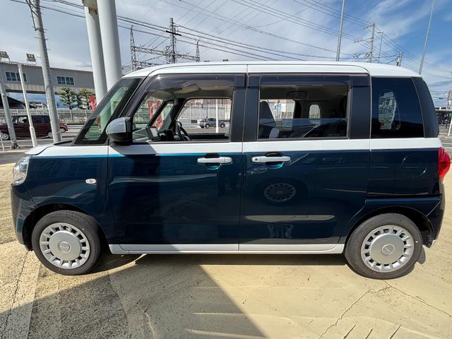 ムーヴキャンバスストライプスＸ１４インチフルホイールキャップ　キーフリーシステム　プッシュボタンスタート　ＵＶカットガラス　両側パワースライドドア　ハロゲンヘッドライト　ラゲージアンダーボックス（静岡県）の中古車