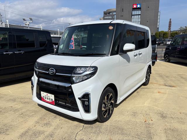 タントカスタムＸ１４インチアルミホイール　大型エアロバンパー　フルＬＥＤヘッドランプ　オート格納式カラードドアミラー　両側パワースライドドア　キーフリーシステム　プッシュボタンスタート（静岡県）の中古車